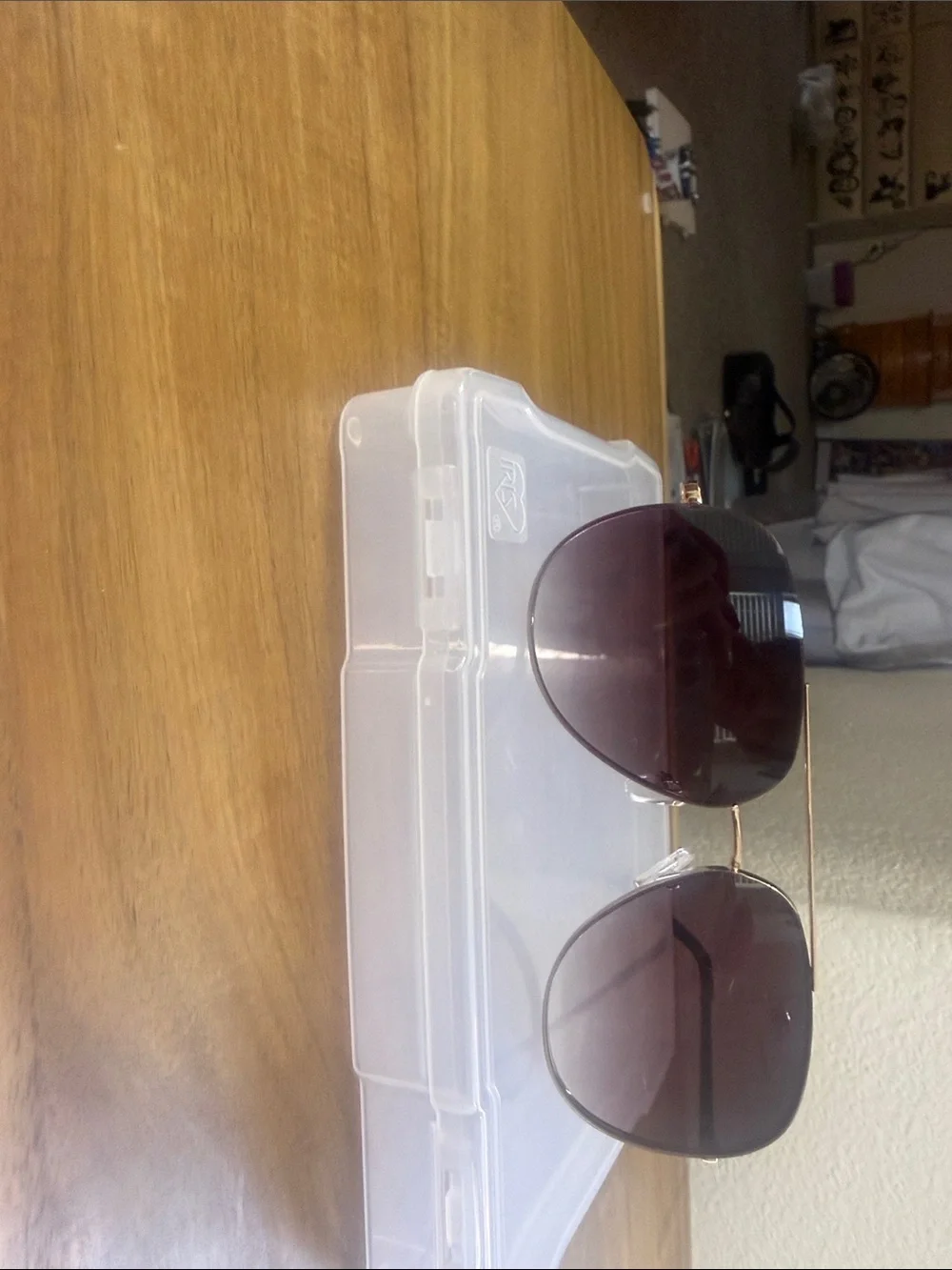 Transparent Lens Metal Frame Sunglasses with Black Temple Tips